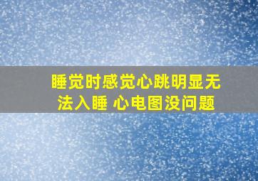 睡觉时感觉心跳明显无法入睡 心电图没问题